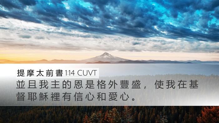 提 摩 太 前 書 1:14 CUVT Bible Verse Image