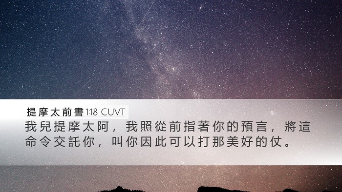 提 摩 太 前 書 1:18 CUVT Bible Verse Image