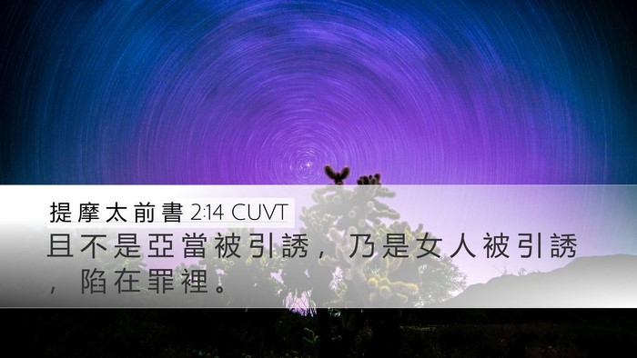 提 摩 太 前 書 2:14 CUVT Desktop Wallpaper - 且 不 是 亞 當 被 引 誘 ， 乃 是 女 - Desktop Bible Verse Wallpaper