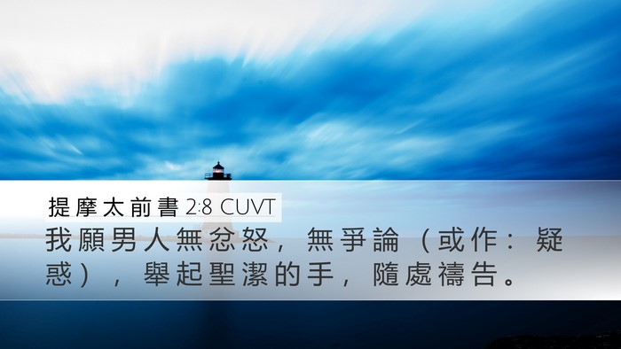 提 摩 太 前 書 2:8 CUVT Bible Verse Image