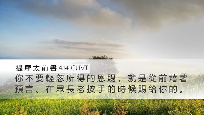 提 摩 太 前 書 4:14 CUVT Bible Verse Image