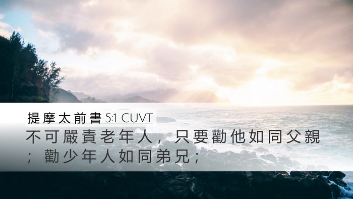 提 摩 太 前 書 5:1 CUVT Bible Verse Image