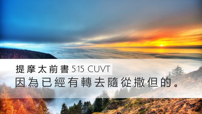 提 摩 太 前 書 5:15 CUVT Desktop Wallpaper - 因 為 已 經 有 轉 去 隨 從 撒 但 的 - Desktop Bible Verse Wallpaper