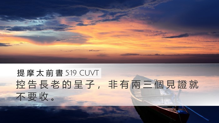 提 摩 太 前 書 5:19 CUVT Bible Verse Image