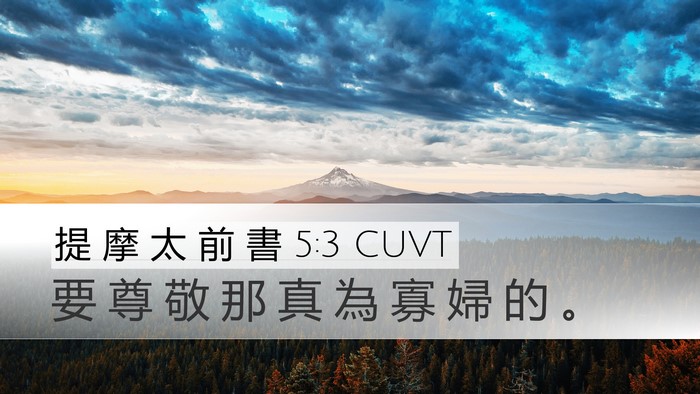 提 摩 太 前 書 5:3 CUVT Bible Verse Image