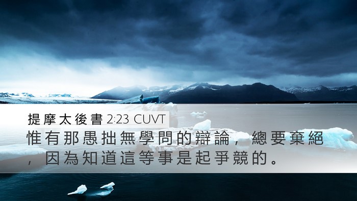 提 摩 太 後 書 2:23 CUVT Bible Verse Image