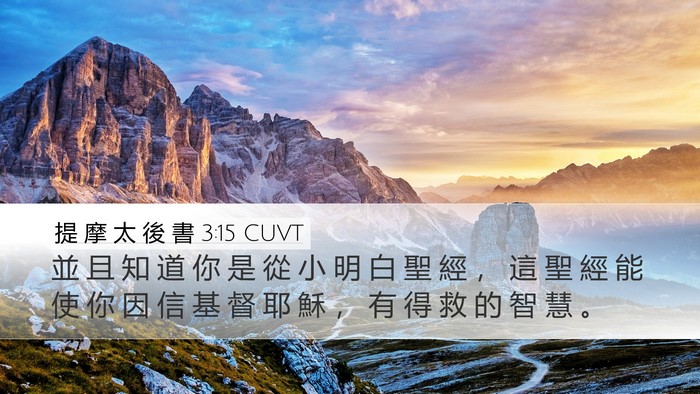 提 摩 太 後 書 3:15 CUVT Bible Verse Image