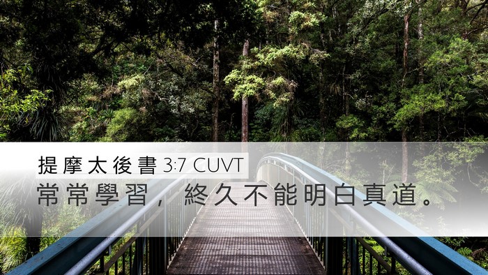 提 摩 太 後 書 3:7 CUVT Bible Verse Image