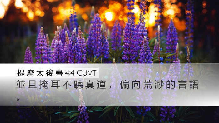 提 摩 太 後 書 4:4 CUVT Bible Verse Image