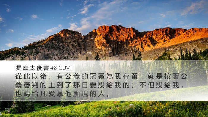 提 摩 太 後 書 4:8 CUVT Bible Verse Image