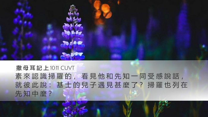 撒 母 耳 記 上 10:11 CUVT Desktop Wallpaper - 素 來 認 識 掃 羅 的 ， 看 見 他 和 - Desktop Bible Verse Wallpaper