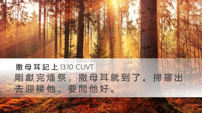 撒 母 耳 記 上 13:10 CUVT Bible Verse Image
