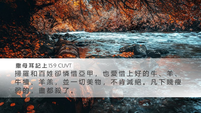 撒 母 耳 記 上 15:9 CUVT Bible Verse Image