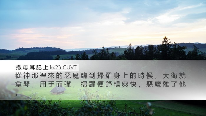 撒 母 耳 記 上 16:23 CUVT Bible Verse Image