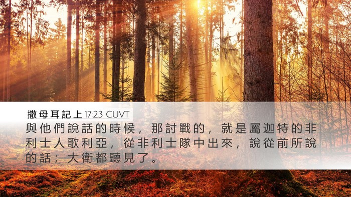 撒 母 耳 記 上 17:23 CUVT Bible Verse Image