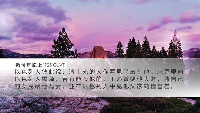 撒 母 耳 記 上 17:25 CUVT Bible Verse Image