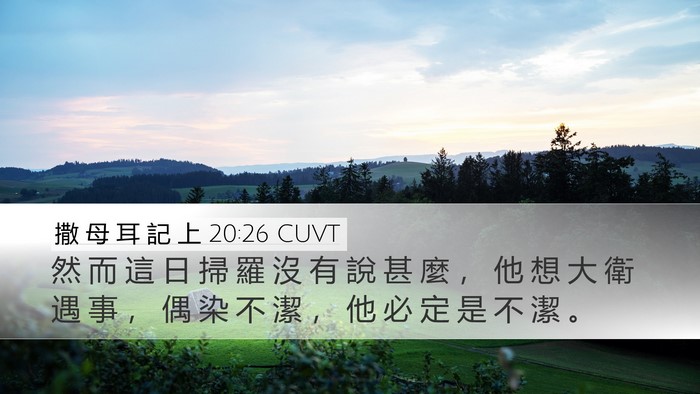 撒 母 耳 記 上 20:26 CUVT Desktop Wallpaper - 然 而 這 日 掃 羅 沒 有 說 甚 麼 ， - Desktop Bible Verse Wallpaper