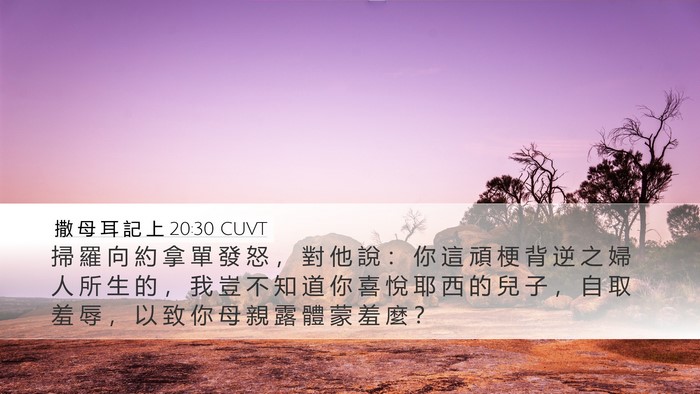 撒 母 耳 記 上 20:30 CUVT Bible Verse Image