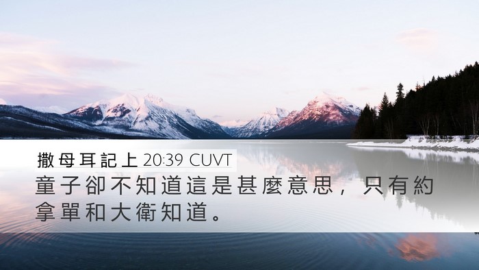 撒 母 耳 記 上 20:39 CUVT Desktop Wallpaper - 童 子 卻 不 知 道 這 是 甚 麼 意 思 - Desktop Bible Verse Wallpaper