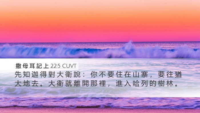 撒 母 耳 記 上 22:5 CUVT Desktop Wallpaper - 先 知 迦 得 對 大 衛 說 ： 你 不 要 - Desktop Bible Verse Wallpaper