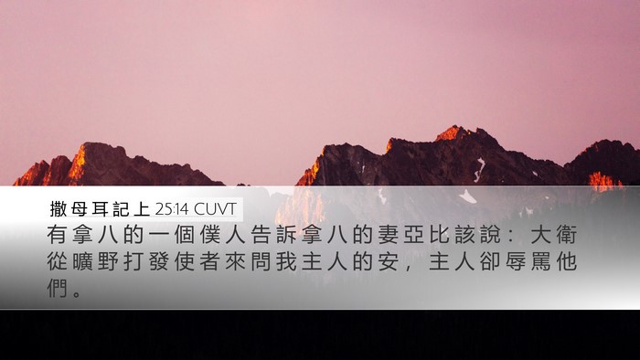 撒 母 耳 記 上 25:14 CUVT Bible Verse Image
