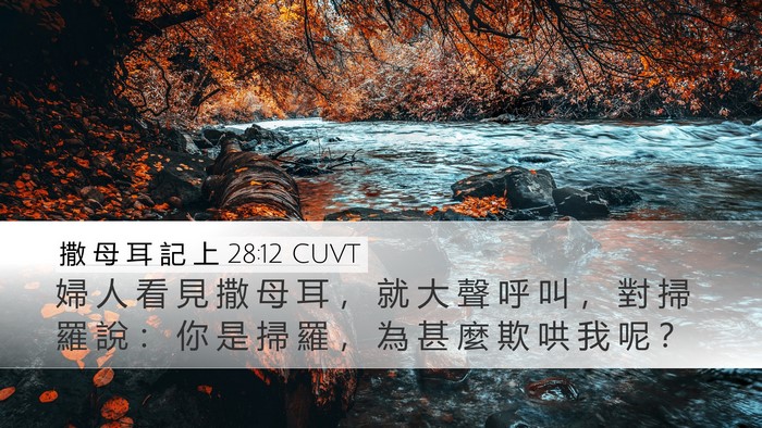 撒 母 耳 記 上 28:12 CUVT Bible Verse Image