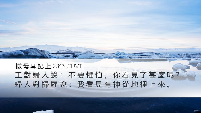 撒 母 耳 記 上 28:13 CUVT Desktop Wallpaper - 王 對 婦 人 說 ： 不 要 懼 怕 ， 你 - Desktop Bible Verse Wallpaper