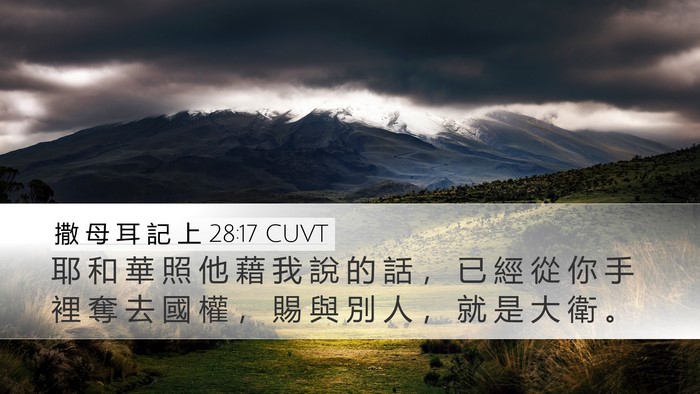撒 母 耳 記 上 28:17 CUVT Bible Verse Image