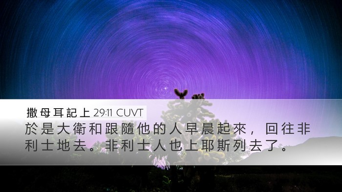 撒 母 耳 記 上 29:11 CUVT Bible Verse Image