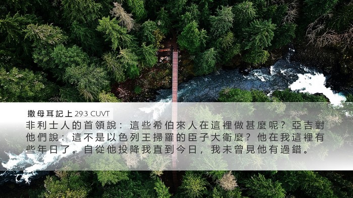 撒 母 耳 記 上 29:3 CUVT Desktop Wallpaper - 非 利 士 人 的 首 領 說 ： 這 些 希 - Desktop Bible Verse Wallpaper
