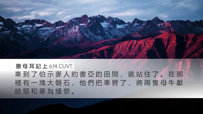 撒 母 耳 記 上 6:14 CUVT Bible Verse Image
