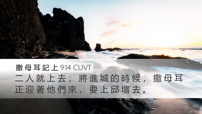 撒 母 耳 記 上 9:14 CUVT Desktop Wallpaper - 二 人 就 上 去 ； 將 進 城 的 時 候 - Desktop Bible Verse Wallpaper