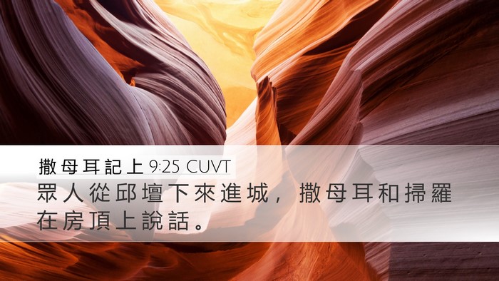 撒 母 耳 記 上 9:25 CUVT Desktop Wallpaper - 眾 人 從 邱 壇 下 來 進 城 ， 撒 母 - Desktop Bible Verse Wallpaper