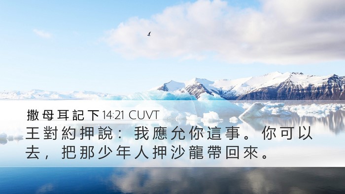 撒 母 耳 記 下 14:21 CUVT Desktop Wallpaper - 王 對 約 押 說 ： 我 應 允 你 這 事 - Desktop Bible Verse Wallpaper