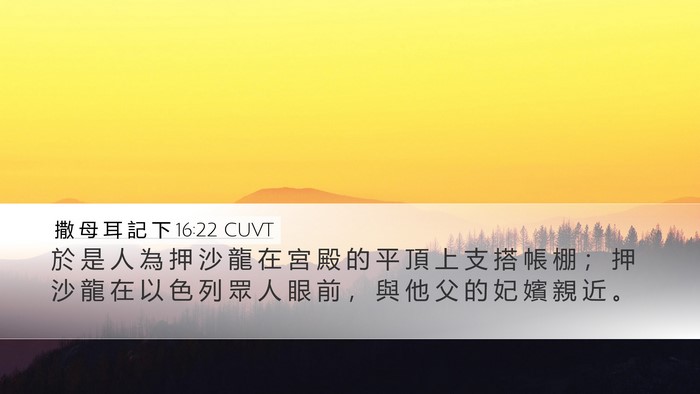 撒 母 耳 記 下 16:22 CUVT Bible Verse Image