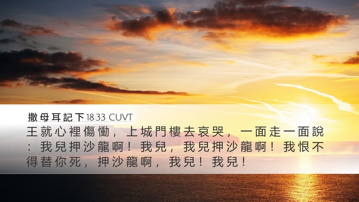 撒 母 耳 記 下 18:33 CUVT Bible Verse Image