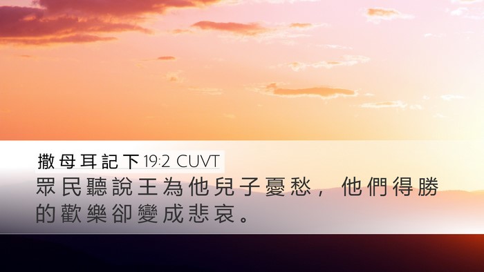 撒 母 耳 記 下 19:2 CUVT Desktop Wallpaper - 眾 民 聽 說 王 為 他 兒 子 憂 愁 ， - Desktop Bible Verse Wallpaper