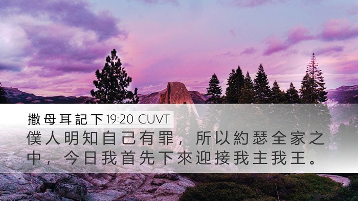 撒 母 耳 記 下 19:20 CUVT Desktop Wallpaper - 僕 人 明 知 自 己 有 罪 ， 所 以 約 - Desktop Bible Verse Wallpaper