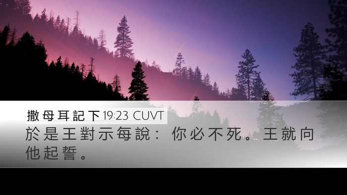 撒 母 耳 記 下 19:23 CUVT Desktop Wallpaper - 於 是 王 對 示 每 說 ： 你 必 不 死 - Desktop Bible Verse Wallpaper