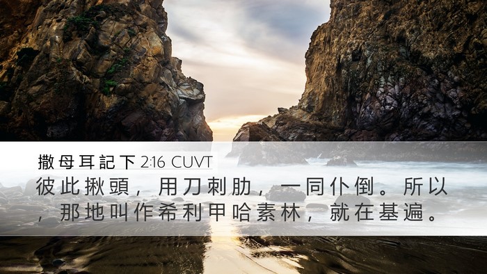 撒 母 耳 記 下 2:16 CUVT Desktop Wallpaper - 彼 此 揪 頭 ， 用 刀 刺 肋 ， 一 同 - Desktop Bible Verse Wallpaper