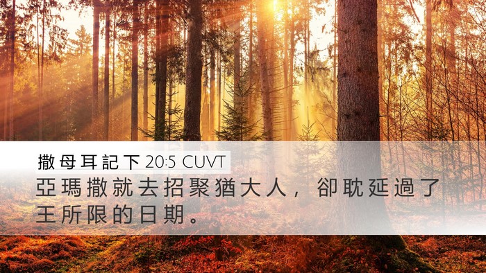 撒 母 耳 記 下 20:5 CUVT Bible Verse Image