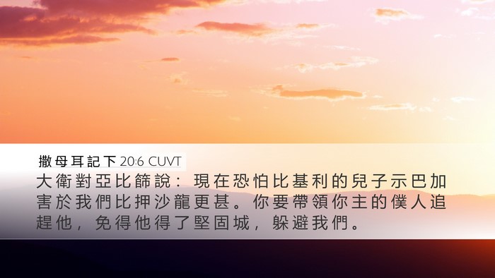 撒 母 耳 記 下 20:6 CUVT Bible Verse Image
