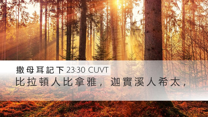 撒 母 耳 記 下 23:30 CUVT Bible Verse Image