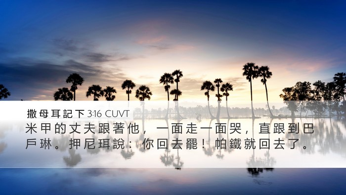 撒 母 耳 記 下 3:16 CUVT Bible Verse Image