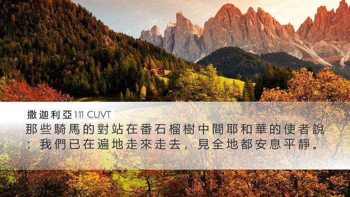 撒 迦 利 亞 1:11 CUVT Bible Verse Image