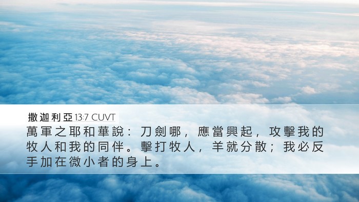 撒 迦 利 亞 13:7 CUVT Bible Verse Image