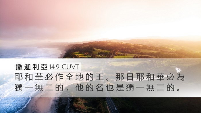 撒 迦 利 亞 14:9 CUVT Bible Verse Image