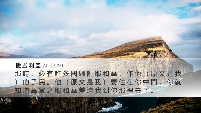 撒 迦 利 亞 2:11 CUVT Bible Verse Image