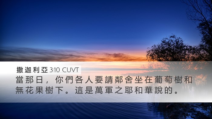 撒 迦 利 亞 3:10 CUVT Bible Verse Image