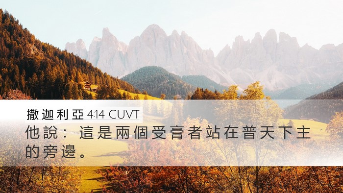 撒 迦 利 亞 4:14 CUVT Bible Verse Image
